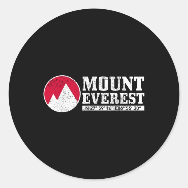 Mount Everest Expidition Mt Mountaineering _2  Classic Round Sticker (Front)