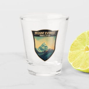 Mount Everest Himalayas Watercolor Vintage Shot Glass