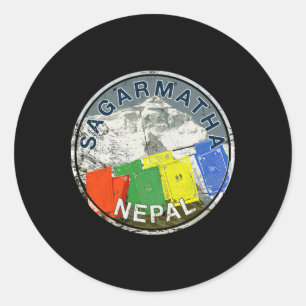 Mount Everest Nepal Sagarmatha Vintage Climbing T Classic Round Sticker