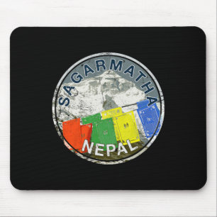 Mount Everest Nepal Sagarmatha Vintage Climbing T Mouse Pad