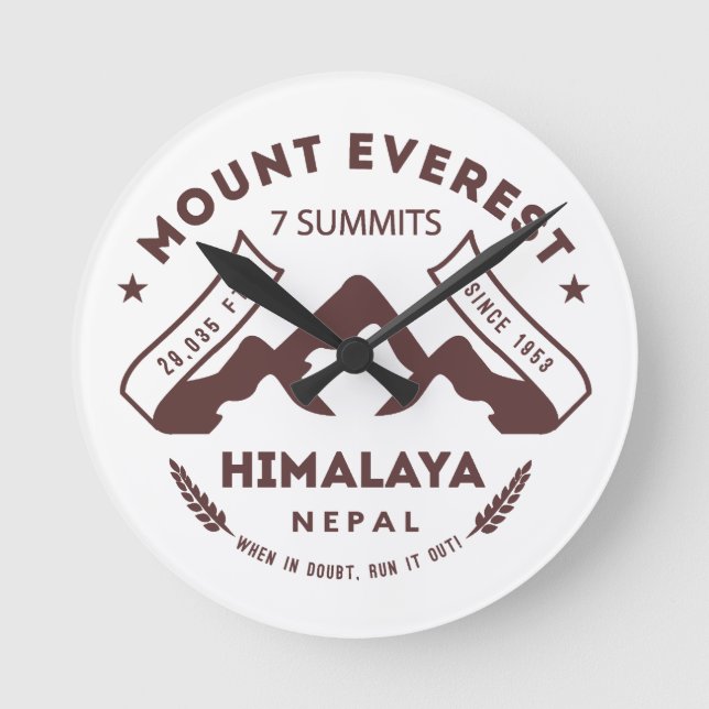 Mount Everest Round Clock (Front)