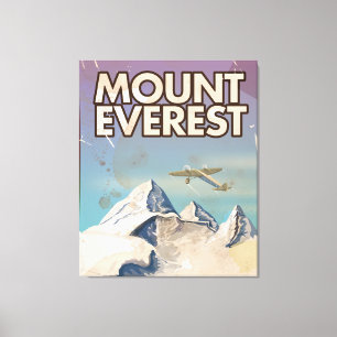 Mount Everest Vintage Travel poster Canvas Print