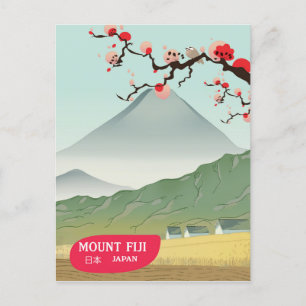 mount fiji Japan vintage travel print Postcard