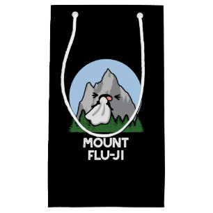 Mount Flu-ji Funny Mountain Pun Dark BG Small Gift Bag