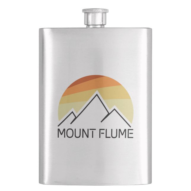 Mount Flume New Hampshire Retro Hip Flask (Front)