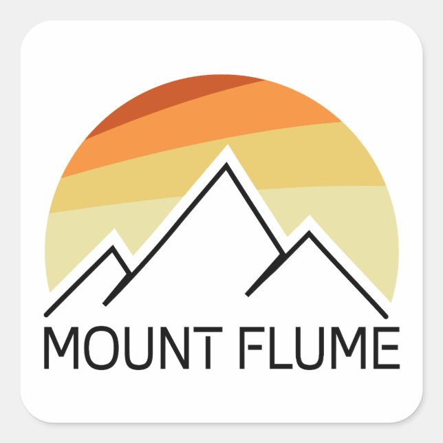 Mount Flume New Hampshire Retro Square Sticker (Front)
