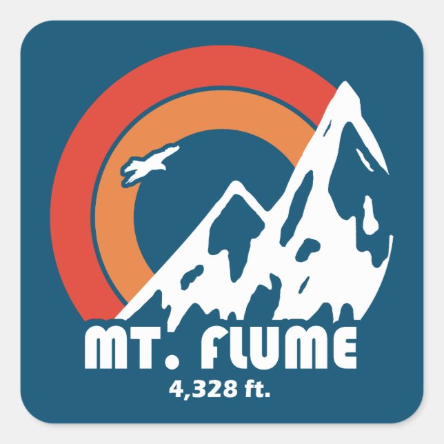 Mount Flume New Hampshire Sun Eagle Square Sticker (Front)
