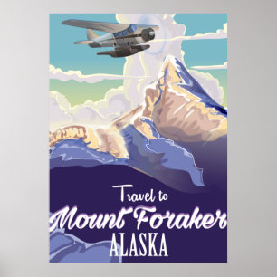 Mount Foraker vintage travel poster