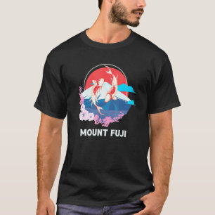 Mount Fuji And Koi Carp Fish Zen Water Fish Pond G T-Shirt
