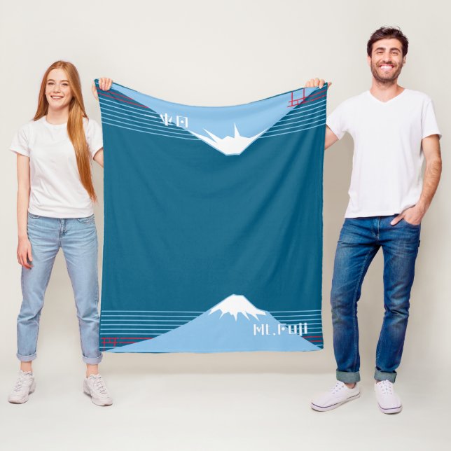 Mount Fuji Design Japan1  Fleece Blanket (In Situ)