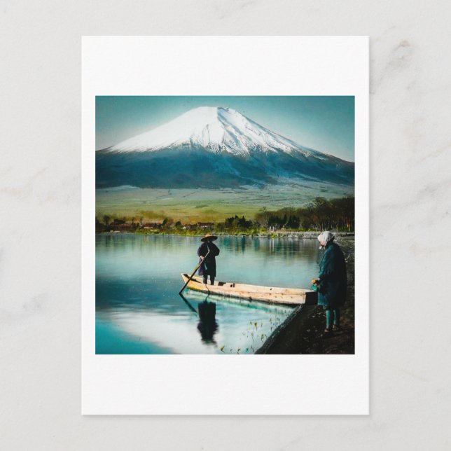 Mount Fuji from Lake Yamanaka 富士 Vintage Postcard (Front)
