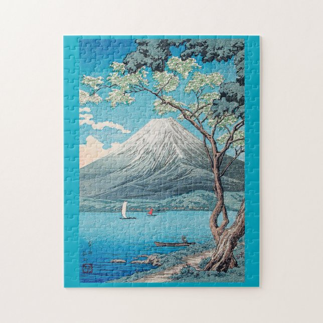Mount Fuji from Lake Yamanaka print by H.Takahashi Jigsaw Puzzle (Vertical)