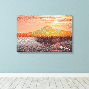Mount Fuji III Pale Orange by Rofey Canvas Print