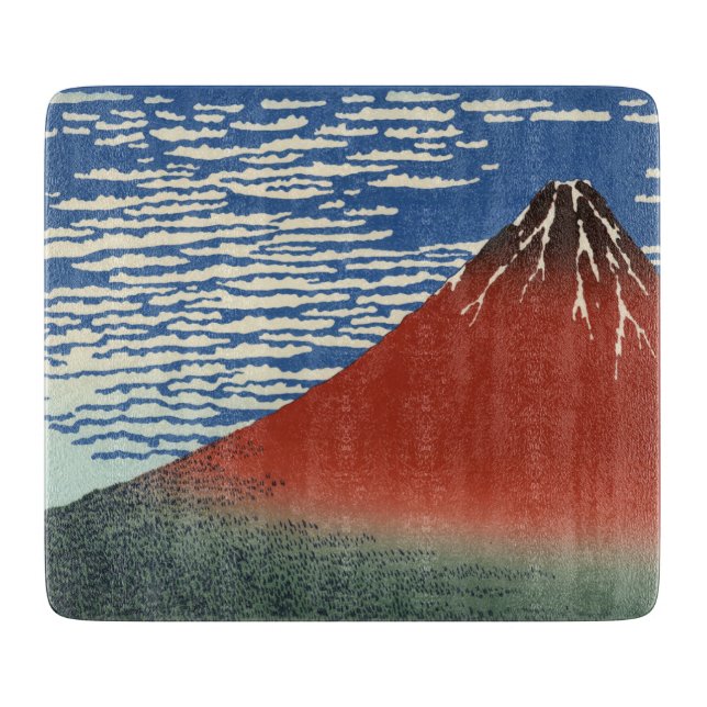Mount Fuji in Clear Weather (Red Fuji) (Hokusai) Cutting Board (Front)