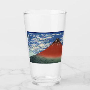 Mount Fuji in Clear Weather (Red Fuji) (Hokusai) Glass