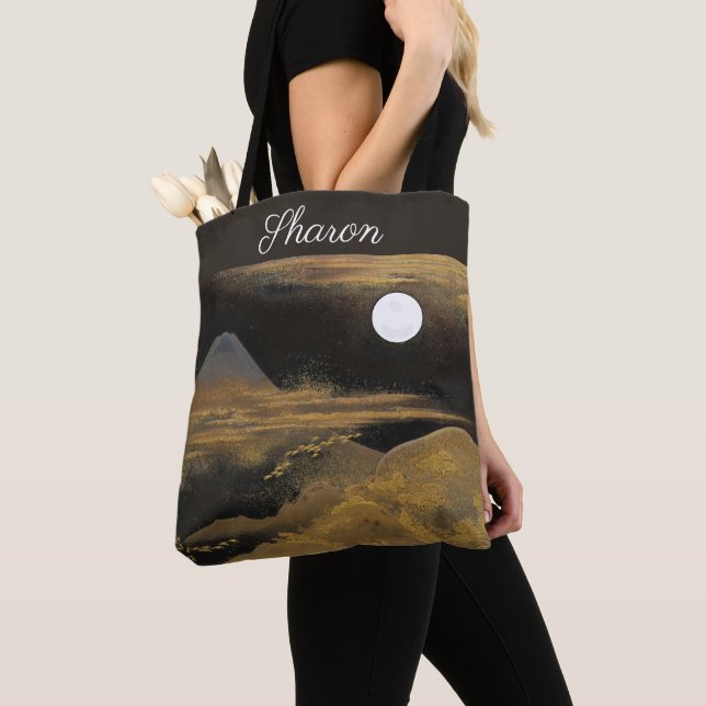 Mount Fuji in Moonlight - Bright Tote Bag (Close Up)