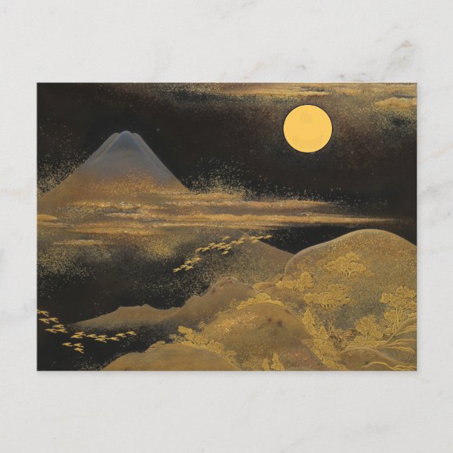 Mount Fuji in Moonlight - Golden:  Postcard (Front)