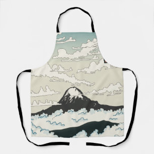 Mount Fuji Japan art block. Apron