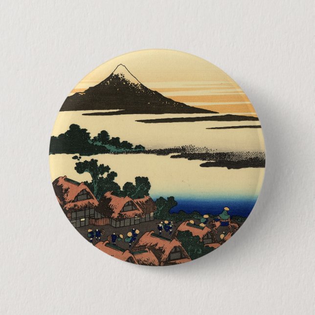 Mount Fuji Japan Sunset 6 Cm Round Badge (Front)