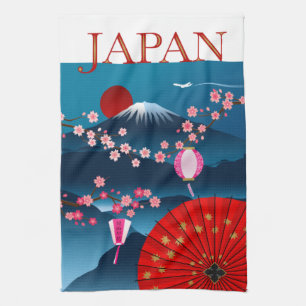 Mount Fuji Japan Travel Poster Tea Towel