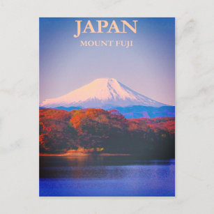 Mount Fuji Japan Vintage Travel Poster Postcard
