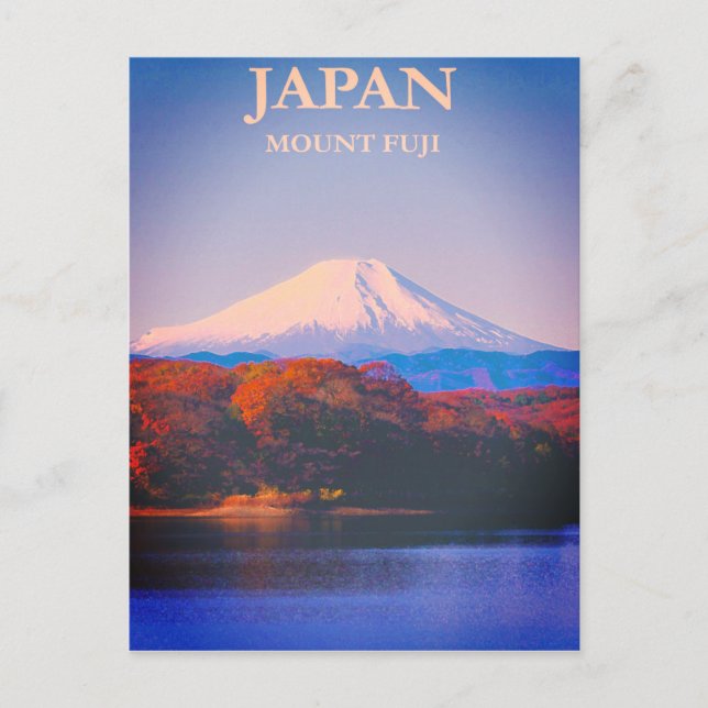 Mount Fuji Japan Vintage Travel Poster Postcard (Front)