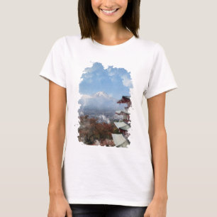 Mount Fuji Japan Watercolor Art T-Shirt