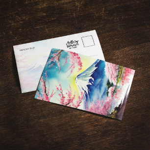 Mount Fuji Japan Watercolor Postcard