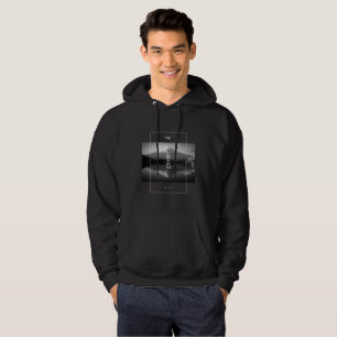 Mount Fuji on Black & White Hoodie
