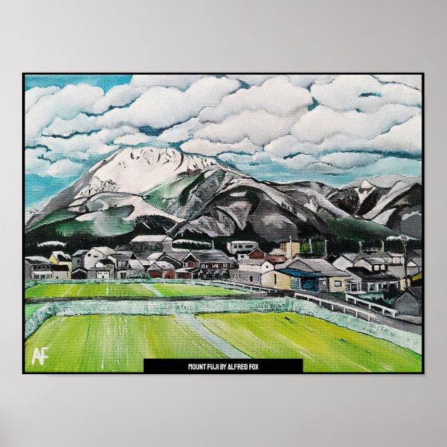 Mount Fuji Painting by Alfred Fox Poster (Front)