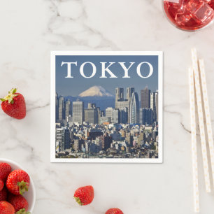 Mount Fuji Shinjuku District Skyline Tokyo Japan Napkin