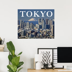 Mount Fuji   Shinjuku District Skyline Tokyo Japan Poster