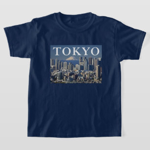 Mount Fuji Shinjuku District Skyline Tokyo Japan T-Shirt