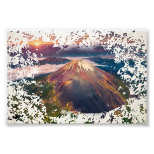Mount Fuji Sunrise Artistic Landscape Photo Print