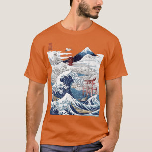 Mount Fuji The Great Wave Japanese Tsunami Kanagaw T-Shirt