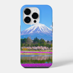 Mount Fuji Trees and Flowers iPhone 14 Pro Case