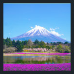 Mount Fuji Trees and Flowers Photo Print<br><div class="desc">Mount Fuji Trees and Flowers</div>