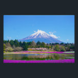 Mount Fuji Trees and Flowers Poster<br><div class="desc">Mount Fuji Trees and Flowers</div>