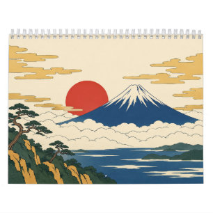 Mount Fuji Twelve Views Ukiyo-e Art Calendar