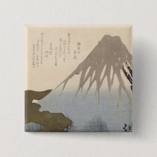 Mount Fuji Under the Snow 15 Cm Square Badge