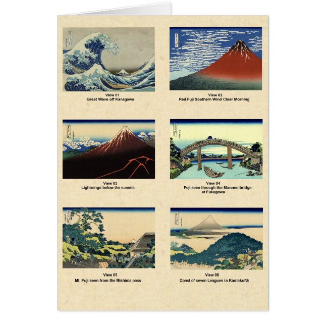 Mount Fuji views 01 through 06 (Front)