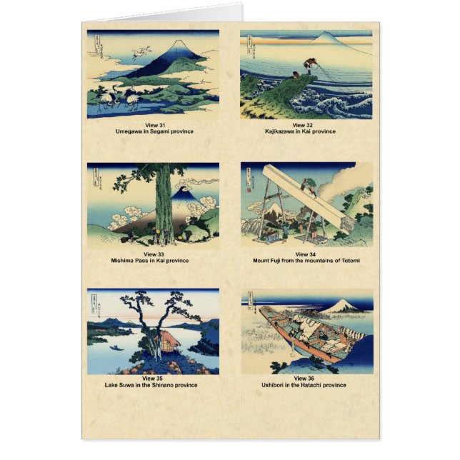 Mount Fuji views 31 through 36 (Front)