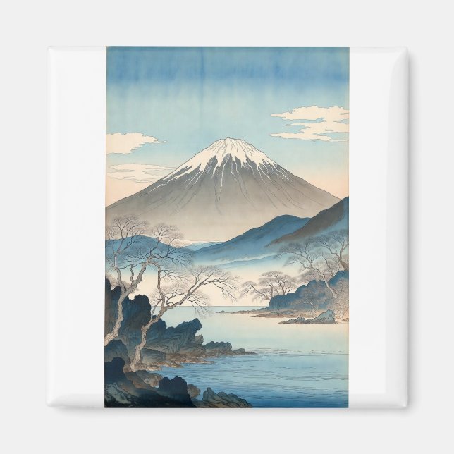 Mount Fuji Vintage Orignal Artist's Design Magnet (Front)