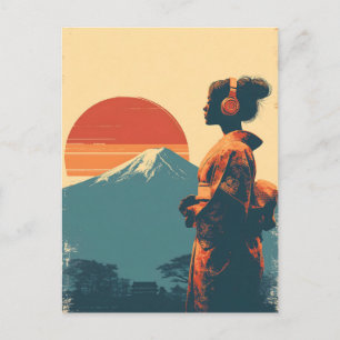 Mount Fuji vintage Postcard