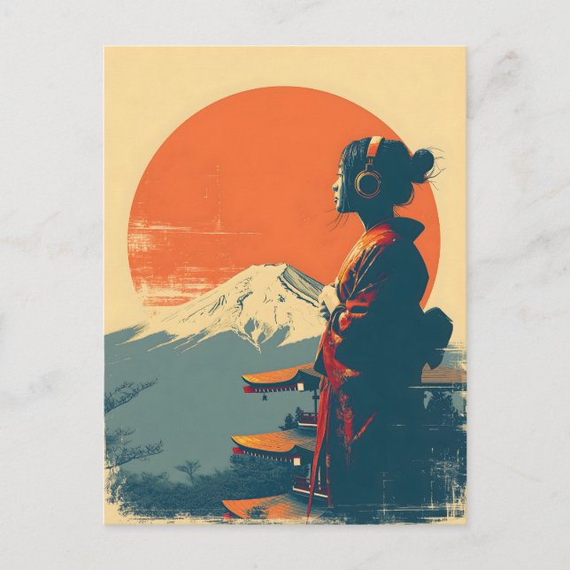 Mount Fuji vintage Postcard (Front)