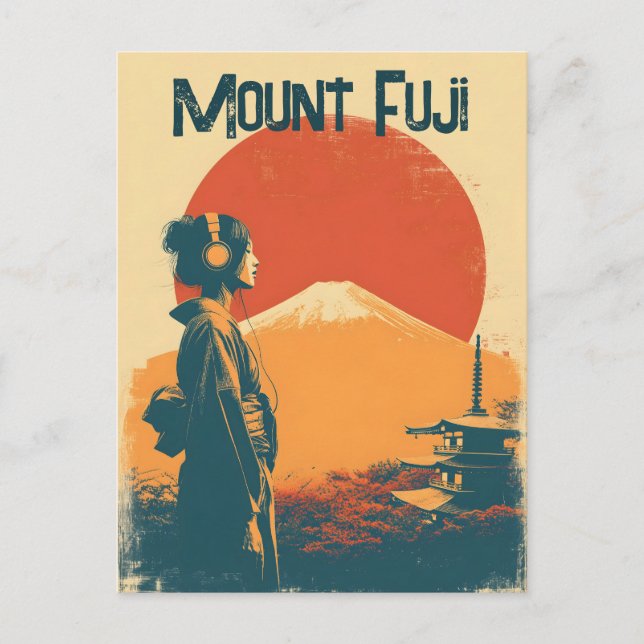 Mount Fuji vintage Postcard (Front)