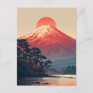 Mount Fuji vintage Postcard