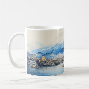 Mount Fuji Watercolour Painting Design. Coffee Mug