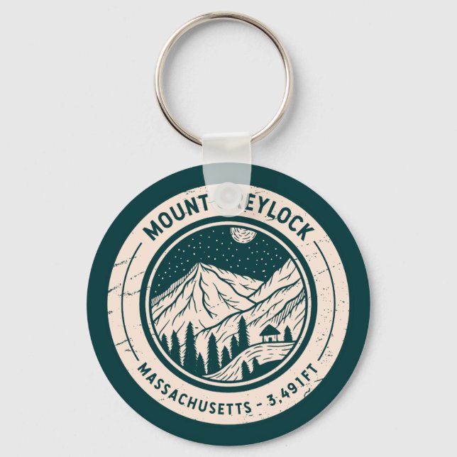 Mount Greylock Massachusetts Hiking Skiing Travel Key Ring (Front)