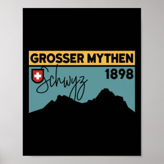 Mount Grosser Mythen Hike Mountain Biking Swiss Hi Poster